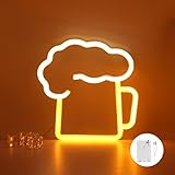 LUFEIS LED Leuchtreklame Bier, LED Neonlicht Zeichen Licht, Neonlicht 3D Wanddeko, Batterie Oder USB...