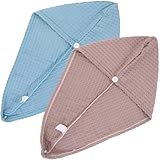 PRETYZOOM 2 Stück Mikrofaser Haartrockentücher Haarturban Wasserabsorbierend Schnelltrocknend für...