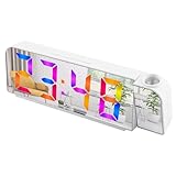 Edillas Digitaler Wecker mit LED-Großbild-Spiegelprojektion Wecker, Schlummermodus,USB...