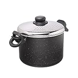 Moneta Etnea Nudelkocher mit verschließbarem Deckel, Spaghettipfanne, spülmaschinenfest, 22 cm