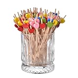 ALINK 100 Stück Cocktail Picks Holz Zahnstocher mit Deko Kuchen Party Hochzeit CocktailSpieße...