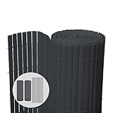VOUNOT PVC Sichtschutzmatte 80 x 300 cm Verstärkung Innen, Sichtschutz für Garten Balkon Terrasse...
