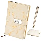 Svalor A5 Tagebuch mit Code Mädchen, Tagebuch für Erwachsene mit Schloss, PU Leder Notizbuch mit...