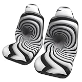 ChenGua Autositzbezüge, Vordersitzschoner-Set, 2 Stück, spiralförmig, optische Täuschung,...