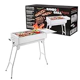 BEM Rambo Argos hochwertiger Holzkohlegrill aus Edelstahl, Grill, Mangal, Holzkohle Klappgrill mit...