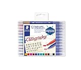 STAEDTLER 3005 TB12 Kalligraphiestift, doppelseitig, Mehrfarbig, 12 Stück, 1 Packung