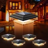 kefflum 4 Stück Solar Pfostenkappe 7x7 8x8 9x9 10x10 Solar Pfostenkappen Licht, solar Zaunpfosten...