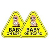 2 Stück Baby an Bord Aufkleber für Autos - Vinyl mit Laminierung, 130 mm x 120 mm Größe - Kids...