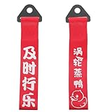 MUELODSIC 2 Stück Abschleppseil aus Strapazierfähigem Nylon mit Dekorativem Stoßstangen Streamer...