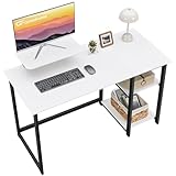 GreenForest Computer Home Office Schreibtisch mit reversiblen Speicherregalen 100cm Kleiner mit...