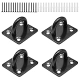 4 x Augplatte aus Edelstahl, Augplatte mit Öse, Ösenplatte, Augplatte Schwarz, Wandöse,...