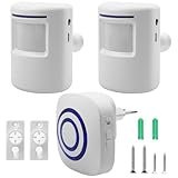 Durchgangsmelder Set, Bewegungsmelder Set mit 1 Elektronischem Plug-in-Empfänger 2...