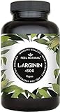 L-Arginin - 365 vegane Kapseln - 4500mg pflanzliches L Arginin HCL aus Fermentation (davon 3750mg...