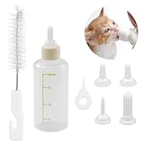 TAIHE Aufzuchtflasche Katze - 60ml Haustier Babyflasche Kit, Haltbares Silikon Milch Feeder...