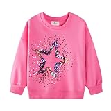 CM-Kid Sweatshirt Mädchen Lang Pullover Kinder Shirts Baumwolle Paillette Oberteil Warm Tops 4 5...