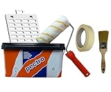 PECTRO Weiße Feuchtigkeitsschutz Farbe 6,6kg (4L) - Kit mit Rolle, Pinsel, Gitter und Kreppband -...