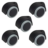 Dörner + Helmer Drehstuhl-Rollen 5er-Set, Bürostuhl, 50mm x 54mm, 120kg (jeweils 40kg)...