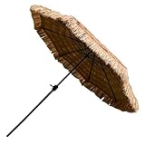 JPQTRYDRIS Hawaii Sonnenschirm Aus Kunststroh Mit Kurbel, 270 Cm Sonnenschutz Gartenschirm...