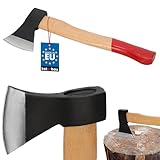 KOTARBAU® Doppelt verkeilte Axt zum Holzhacken 500g aus Stahl mit imprägniertes Holzstiel Handbeil...