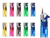 allaroundprofi24 10 x Sturmfeuerzeug Feuerzeug Sturmflamme Turbo Flamme Wind Jetflamme + gratis 1 x...
