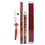 Bambusflöte Key G Vintage Bambusflöte Dizi G Key Dizi Bambusflöte mit Bambusmembran & Samttasche...