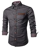 COOFANDY Herren Hemd Langarm Jeanshemden Regular fit Denim Shirt Langarmhemd Rockabilly Cowboy-Style...
