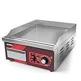 EGGKITPO Elektrische Grillplatte 14-Zoll-Elektrogrillplatte, antihaftbeschichteter Flachgrill,...