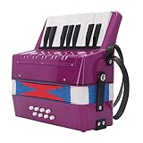 Alomejor Kinder-Akkordeon-Spielzeug, Einstiegslevel 17 Tasten 8 Basstasten Piano-Akkordeon mit...