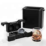 Kristallklare Eiswürfelform Kugel Silikon, 6 cm Groß Rund Silikon Eiswürfelbehälter,...