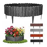 GARDENIX 2.3m Holzoptik Rasenkante Kunststoff 4 Module - Beetumrandung Garten, Beeteinfassung...