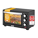 TZS First Austria 20 Liter Minibackofen mit 1380 Watt schwarz | Unter-Oberhitze bis 230 Grad...