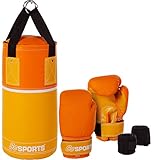 ScSPORTS® Box Set für Kinder - ab 6 Jahre, Boxsack, Hängend, Gefüllt, mit Boxhandschuhen, 6 oz,...