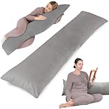 Totsy Baby Seitenschläferkissen mit Bezug Velvet 40 x 145 cm - Komfortkissen Schlafkissen...
