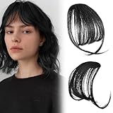 Pony Haarteil Echthaar 100% Echthaar Remy Clip In Pony Echthaar Fringe Extensions Pony zum Anklipsen...