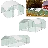 LILIIN 3x4x2m Freilaufgehege Hühnerstall Käfige Kleintierstall aus Verzinkter Stahl,...