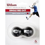 Wilson Squash-Ball, 2 Stück, Mittlere Geschwindigkeit, Anfänger, Roter Punkt, Staff Premium Single...