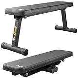 TREX SPORT Flachbank TX-100B | Hantelbank klappbar für Krafttraining | Home Gym Trainingsbank für...
