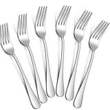 tiokin Abendessen Gabeln Set,8 Zoll Satz von 6 Lebensmittelqualität Edelstahl Silberware...