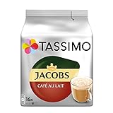 Tassimo Kapseln Jacobs Café au Lait, 80 Kaffeekapseln, 5er Pack, 5 x 16 Getränke