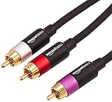 Amazon Basics PBH-20214, RCA Audiokabel, 1 x Stecker auf 2 x Stecker, 2.4 m