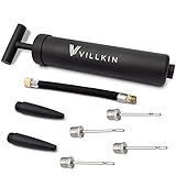 Villkin Ballpumpe mit Nadelfach – Inklusive 4X Metallnadeln, 2X Kunststoffnadeln, 1x Flexibler...