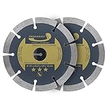 PRODIAMANT Diamanttrennscheiben Set 2x 125mm universal Trennscheibe für Stein, Beton, Granit,...