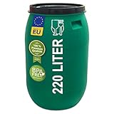 Das Plasteo® 220 Liter Weithalsfass mit Stülpdeckel, HDPE, BPA-Frei, lebensmittelecht, vielseitig...