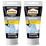 Pattex Montagekleber Special 2 x 80 g Tube, Glas- Spiegel- und Metallkleber für innen und außen,...