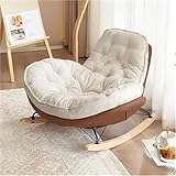AMAZWI Schaukelstühle Gepolsterter Schaukelstuhl Gepolsterter Sitz mit Flanellkissen for Wohnzimmer...