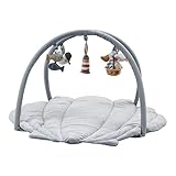 Little Dutch 8617 Activity Krabbeldecke mit Spielbogen - Sailors Bay blau (87x87x4 cm)