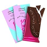 NICKS Zartbitter Schokolade mit Mandel und Meersalz ohne Zuckerzusatz, Glutenfrei, Low Carb, ohne...