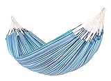 LA SIESTA® Modesta Azure - Klassische Doppel-Hängematte aus Bio-Baumwolle