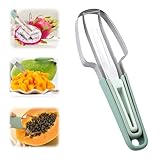 Mauepersu Obstschneider, 3-in-1 Wassermelonen Schneider Aus Edelstahl, für Cantaloupe, Papaya,...