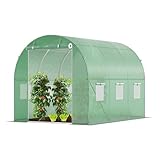 VOUNOT® Gewächshaus Foliengewächshaus Winterfest Tomatenhaus Folientunnel, 3x2x2m 6m²